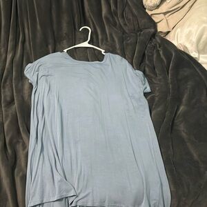 Blue criss cross back tee shirt for sale